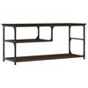 vidaXL Meuble TV ch&ecirc;ne marron 103x38x46,5cm bois d'ing&eacute;nierie et acier