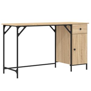 vidaXL Bureau d'ordinateur ch&ecirc;ne sonoma 131x48x75 cm bois d&rsquo;ing&eacute;nierie