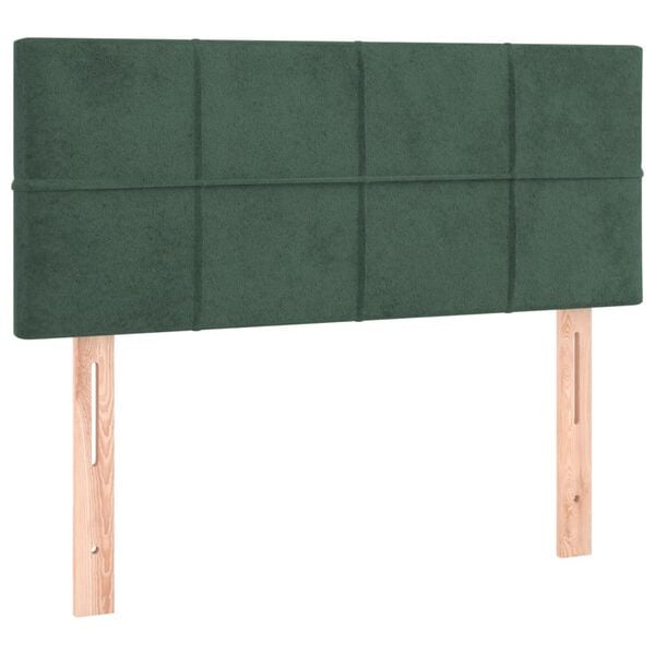 vidaXL T&ecirc;te de lit &agrave; LED Vert fonc&eacute; 100x5x78/88 cm Velours