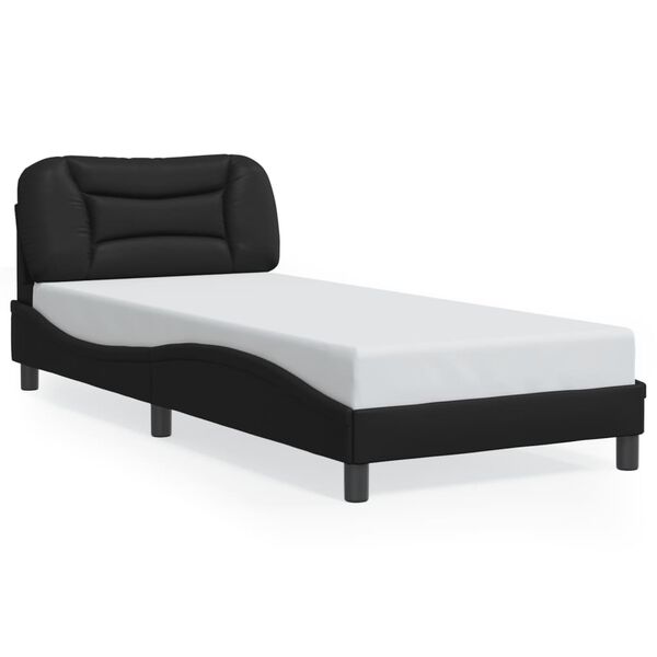 vidaXL Cadre de lit sans matelas Hvar noir 90x190 cm similicuir