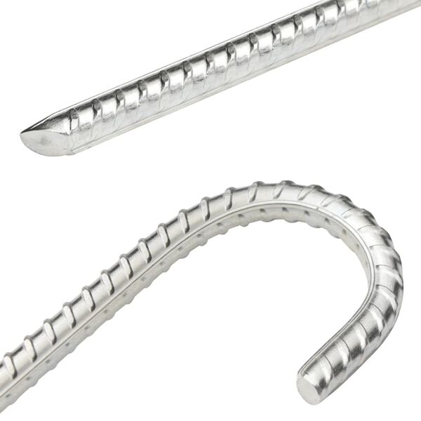 vidaXL Piquets de tente 12 pcs 37 cm &Oslash;10 mm acier galvanis&eacute;