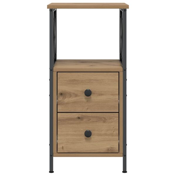 vidaXL Tables de chevet 2 pcs ch&ecirc;ne artisanal bois d'ing&eacute;nierie