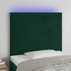 vidaXL T&ecirc;te de lit &agrave; LED Vert fonc&eacute; 80x5x118/128 cm Velours