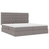 vidaXL Lit avec rangement et matelas Taupe 200 x 200 cm Polyester