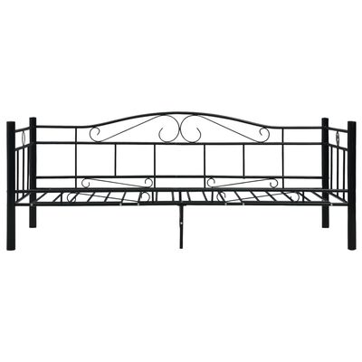 vidaXL Cadre de lit de repos sans matelas Noir Métal 90x200cm