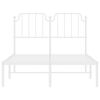 vidaXL Cadre de lit m&eacute;tal sans matelas et t&ecirc;te de lit blanc 120x200 cm
