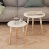 vidaXL Ensemble de tables d'appoint 2 pcs Bois de pin massif Blanc