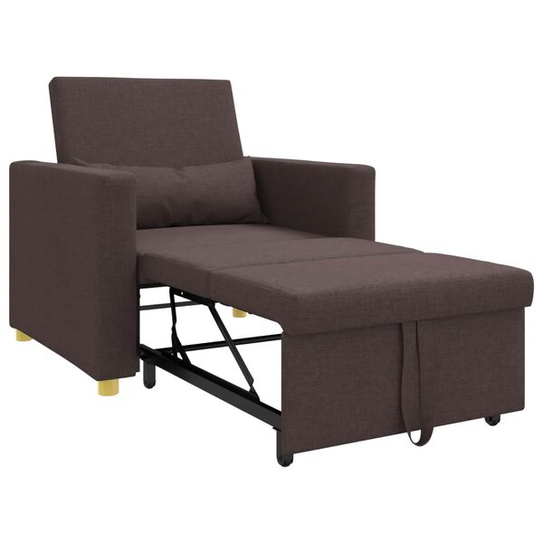 vidaXL Canap&eacute;-lit escamotable simple Marron fonc&eacute; 90 x 165 x 87 cm