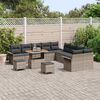 vidaXL Ensemble de canap&eacute; de jardin avec coussin 13 pcs Gris