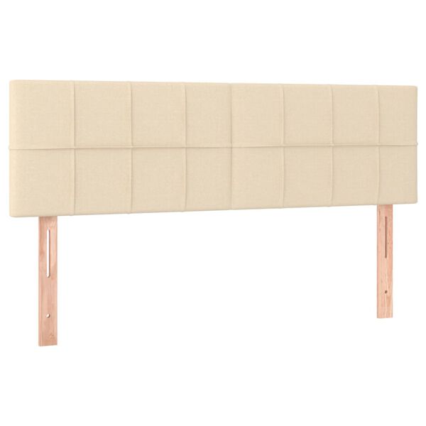 vidaXL T&ecirc;tes de lit 2 pcs Cr&egrave;me 72x5x78/88 cm Tissu