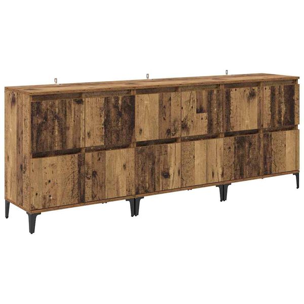 vidaXL Buffets 3 pcs Bois Ancien 60 x 35 x 70 cm Bois d'ing&eacute;nierie