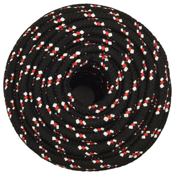 vidaXL Corde de bateau Noir 14 mm 25 m Polypropyl&egrave;ne
