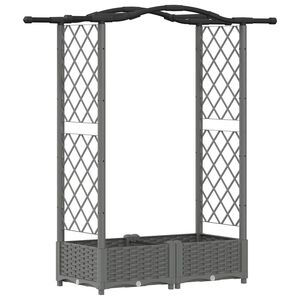 vidaXL Lit &Eacute;lev&eacute; avec Treillis et Toit Gris clair 124 x 40 x 123 cm PP