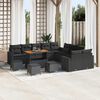 vidaXL Ensemble de canap&eacute; de jardin 14 pcs Noir polyrotin