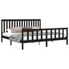 vidaXL Cadre de lit t&ecirc;te de lit noir 180x200 cm pin massif Super King