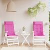 vidaXL Coussins de chaise &agrave; dossier haut lot de 2 rose tissu oxford