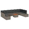 vidaXL Ensemble de canap&eacute; de jardin 11 pc Gris