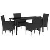 vidaXL Ensemble de salle &agrave; manger pour jardin 5 pc Noir polyrotin