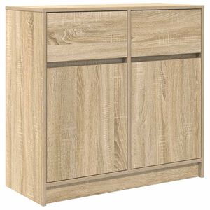 vidaXL Buffet avec tiroir ch&ecirc;ne sonoma 80x34x76 cm bois d'ing&eacute;nierie