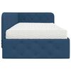vidaXL Cadre de lit d'angle avec matelas Bleu 90 x 200 cm tissu