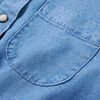Robe pour enfants &agrave; manches longues bleu marine et bleu denim 92