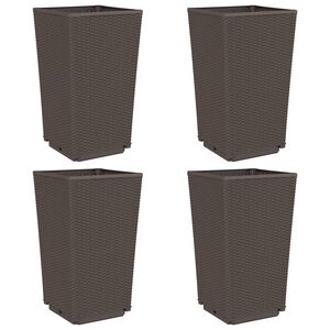 vidaXL Jardini&egrave;res 4 pcs marron 32,5x32,5x57 cm polypropyl&egrave;ne