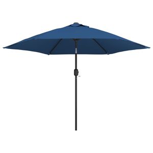 vidaXL Parasol d'ext&eacute;rieur avec lumi&egrave;res LED et m&acirc;t en acier Azur&eacute;
