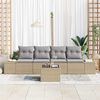 vidaXL Ensemble de Canap&eacute;s 5 pcs Beige et Gris clair polyrotin
