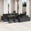 vidaXL Ensemble de canap&eacute; de jardin avec coussin 14 pcs Noir polyrotin