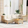 vidaXL Salon de jardin avec coussins 7 pcs beige r&eacute;sine tress&eacute;e
