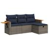 vidaXL Salon de jardin 4 pcs avec coussins gris r&eacute;sine tress&eacute;e