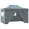 vidaXL Tente de r&eacute;ception pliable avec 4 parois 3x4 m Acier Anthracite