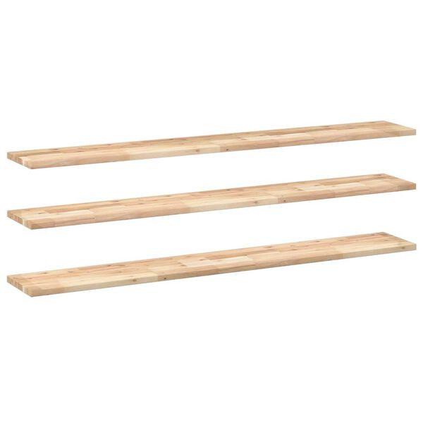 vidaXL &Eacute;tag&egrave;res flottantes 3 pcs 160x20x2 cm acacia massif non trait&eacute;
