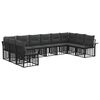 vidaXL Ensemble de canap&eacute;s d'ext&eacute;rieur 10 pcs Noir et Gris fonc&eacute;