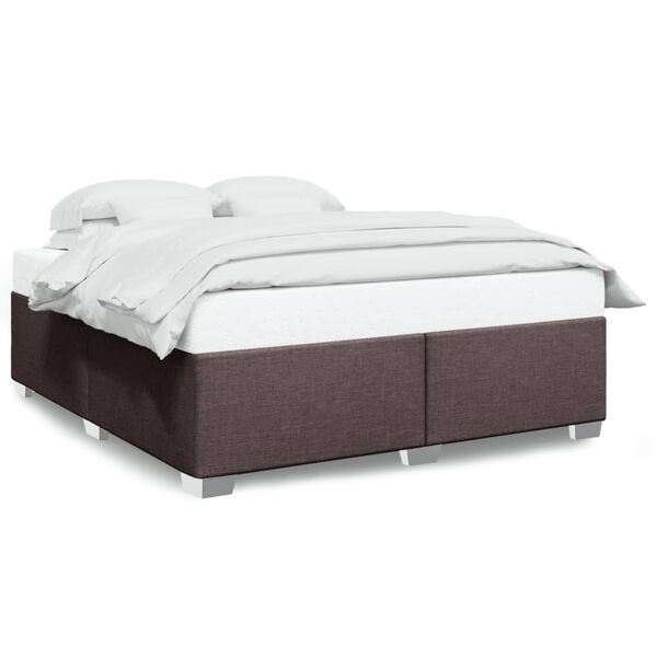 vidaXL Cadre de lit sans matelas marron fonc&eacute; 180x200 cm tissu