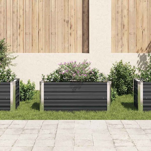 vidaXL Lit surélevé de jardin Anthracite 100x40x45 cm Acier galvanisé