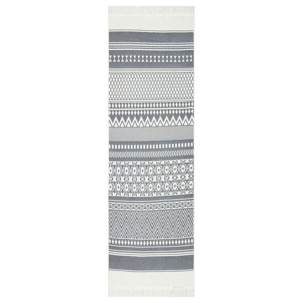 vidaXL Tapis Gris et blanc 80x300 cm Coton