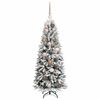 vidaXL Sapin de No&euml;l artificiel avec 150 LED avec support Blanc 120 cm