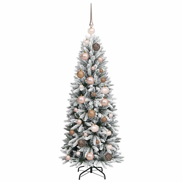 vidaXL Sapin de No&euml;l artificiel avec 150 LED avec support Blanc 120 cm