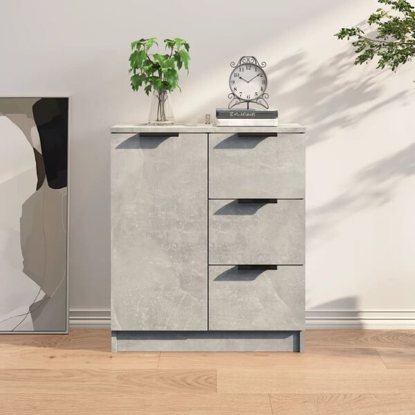 vidaXL Buffet Gris b&eacute;ton 60x30x70 cm Bois d'ing&eacute;nierie