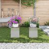 vidaXL Support de Plante 2 pcs Argent 24 x 24 x 35 cm Acier inoxydable