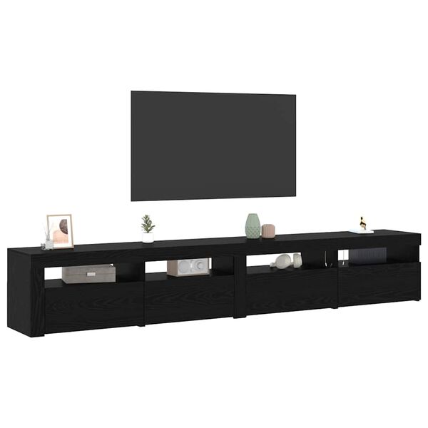 vidaXL Ensemble meuble TV 3 pcs Ch&ecirc;ne noir 240 x 35 x 40 cm