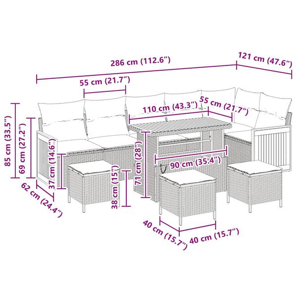 vidaXL Ensemble de canap&eacute; de jardin 10 pcs beige et gris clair