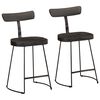 vidaXL Tabourets de bar lot de 2 noir 49x43x79 cm bois manguier massif