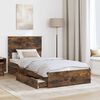 vidaXL Lit de Rangement Ch&ecirc;ne fum&eacute; 90 x 200 cm Bois d'ing&eacute;nierie
