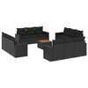 vidaXL Salon de jardin avec coussins 13 pcs noir r&eacute;sine tress&eacute;e