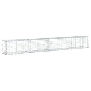 vidaXL Panier gabion avec couvercle 400x50x50 cm fer galvanis&eacute;