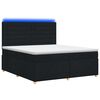 vidaXL Lit boxspring avec matelas Noir 180 x 200 cm Tissu