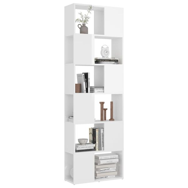 vidaXL Biblioth&egrave;que/S&eacute;parateur de pi&egrave;ce Blanc brillant 60x24x186 cm