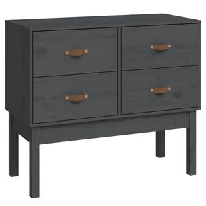 vidaXL Armoire console Gris 90x40x78 cm Bois de pin solide